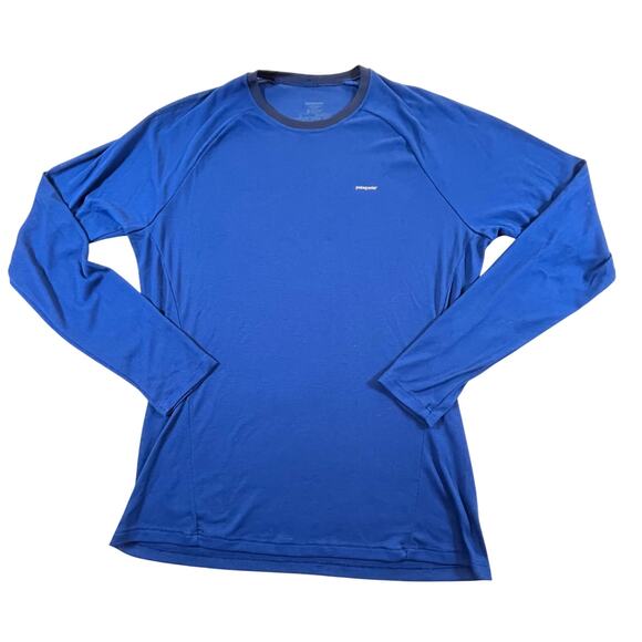 Patagonia Blue Capilene Long Sleeve Baselayer Shirt Men’s Sz Lg - Picture 1 of 4